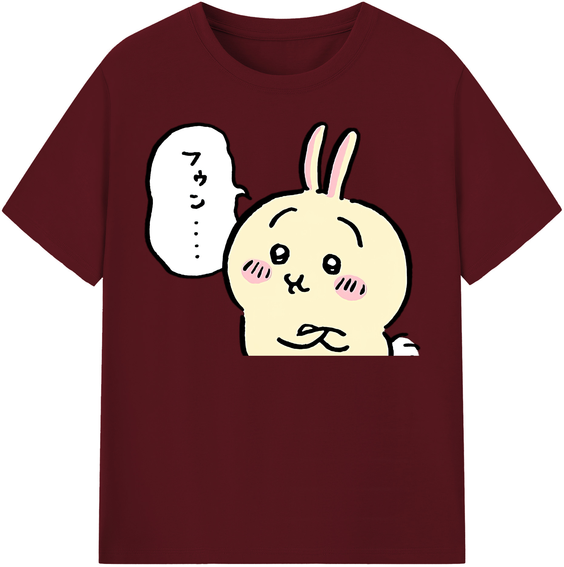 （画像用） ちいかわ うさぎ Chii-kawa usagi 綿100％半袖Tシャツ（フロントプリント）